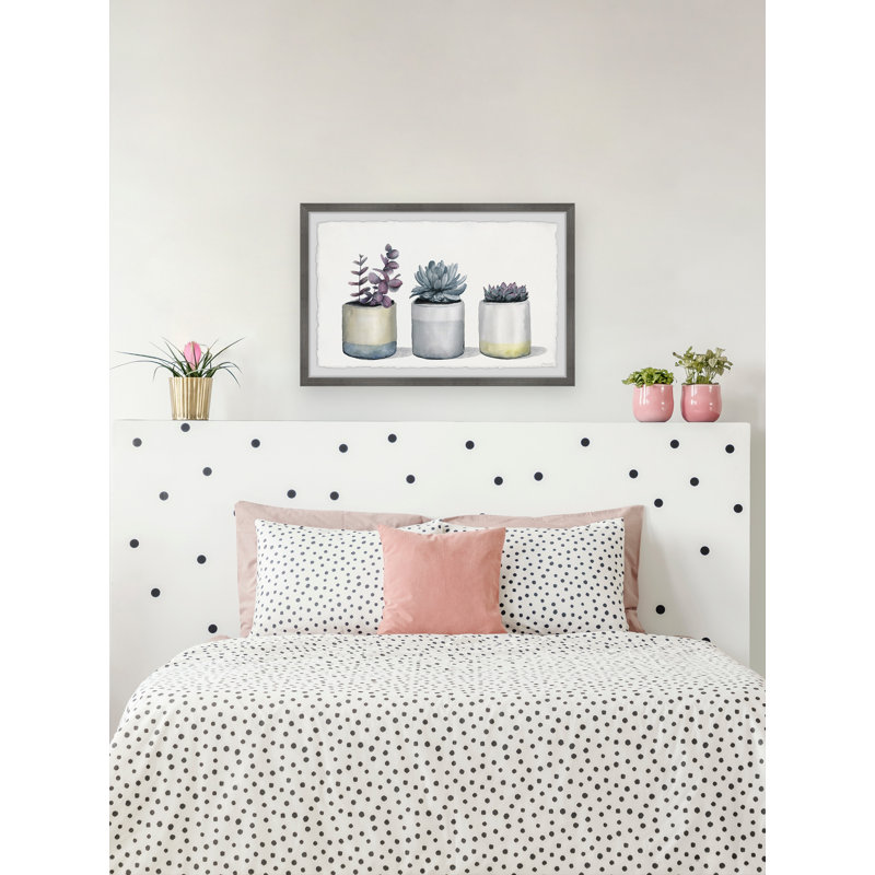 «Three P pot Succulents», reproduction encadrée, H 16 po x l 24 po x P 1,5 po