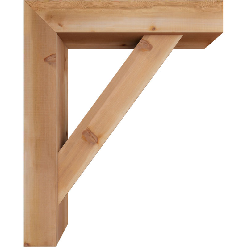 Support de bloc traditionnel avec entretoise décalée, 42 x 34, Cèdre rouge occidental de l 7 1/2 po (lisse)