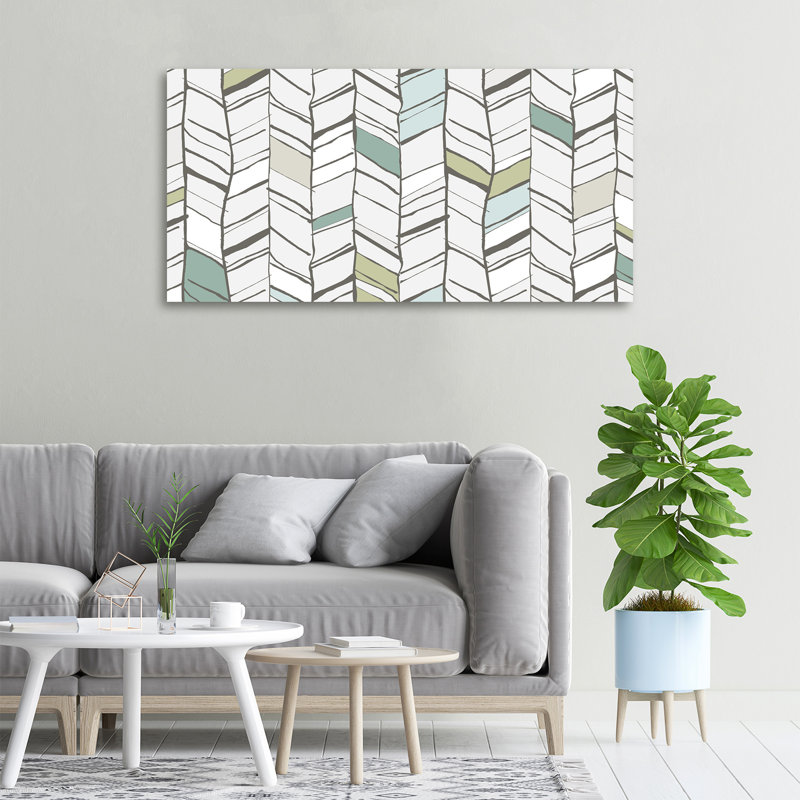 Herringbone Pattern - Print, Canvas, 50cm H x 100cm W x 2cm D