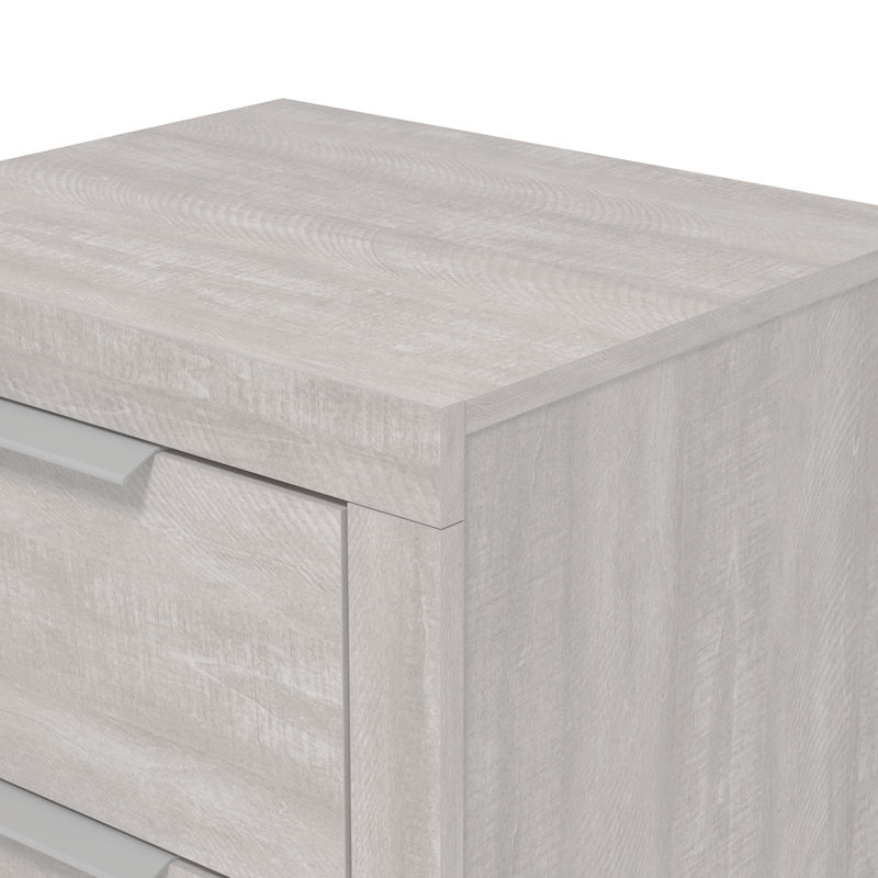 Table de chevet 2 tiroirs Brannick, Chêne gris cendré