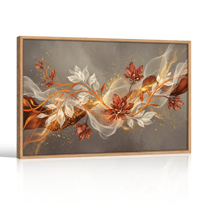 Ensemble de 1 tableau abstrait floral sur toile