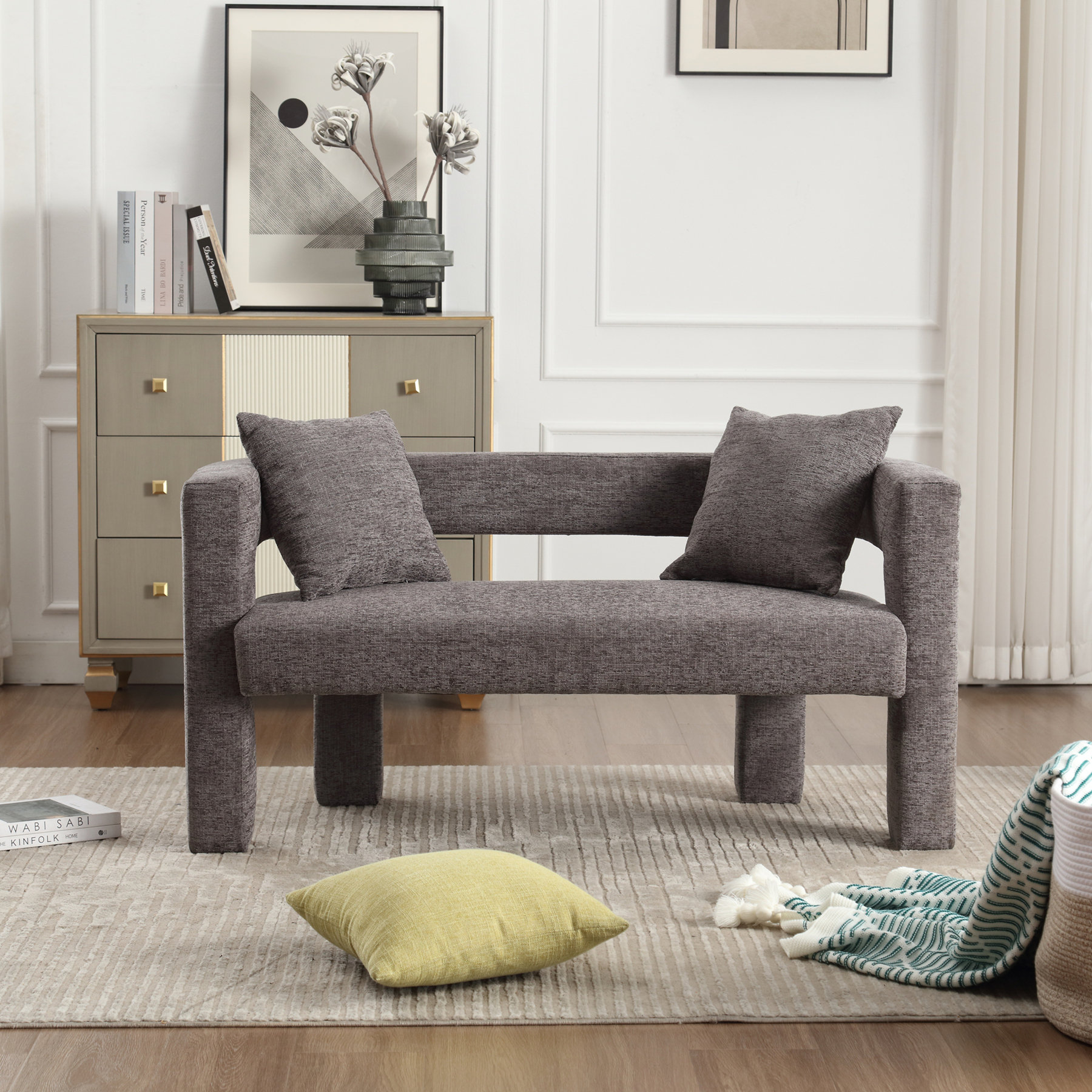 Ebern Designs Modern Chenille Loveseat Sofa - Wayfair Canada