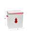 Commode décorative artisanale en polyester crème avec bordure rouge-680671812