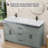  60 In. W X 22 In. D Solid Surface White Rectangular Double Sink Vanity Top Countertop In Glossy White