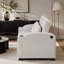 Canapé-lit convertible 61,6 po en chenille convertible moderne avec dossier réglable, 2 coussins, porte-gobelets, ports USB pour salon, appartement (ancien SKU: WF307725AAK), blanc gris