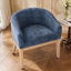 Chaise de salle à manger Ellvorn de style moderne du milieu du siècle, en lin, avec accoudoirs, revêtement en lin, structure en bois d'hévéa naturel, pieds incurvés et patins anti-rayures.-1474870200