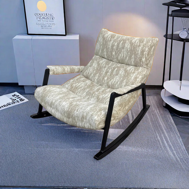 Chaise berçante en métal de style rétro
