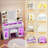Vanity Desk With LED Mirror And Lights, Glass Top Vanity With RGB Glass Light Cabinets, Dressing Table With 3 Drawers ,Storage Shelves And Stool For Bedroom-2141599453