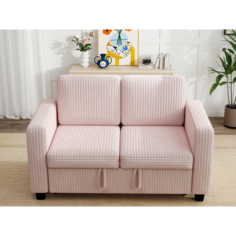 Canapé convertible 58 po Corduroy, Pink