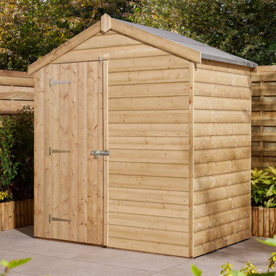 Rowlinson 4x6 Shiplap Apex Shed Single Door