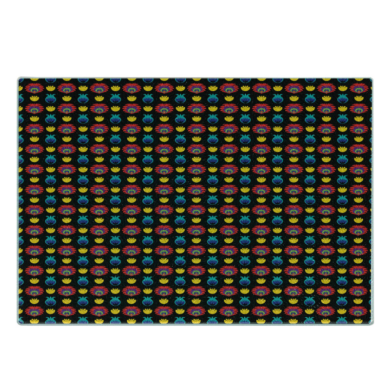 Multicolore planche à découper en verre trempé Folk Art