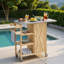 Îlot de cuisine extérieur pliable avec roulettes verrouillables, armoire de rangement et porte-serviettes-125426713
