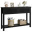 Console moderne cannelée à 2 tiroirs, canapé-lit étroit en bois avec structure en métal, rangement pour l'entrée, le salon ou le couloir, assemblage facile - 25 ans de noir