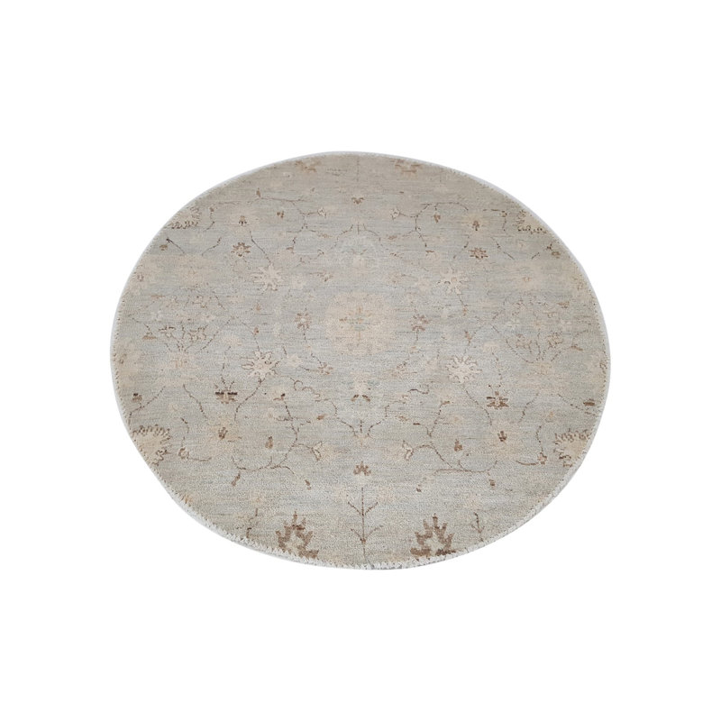 Daugherty Hand Knotted 4x4 Lt.Blue Round