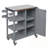 Outdoor Kitchen Island with Lockable Wheels, Storage Cabinet and Towel Rack-913943036