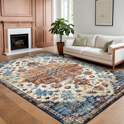Abstract Machine Printed Area Rug