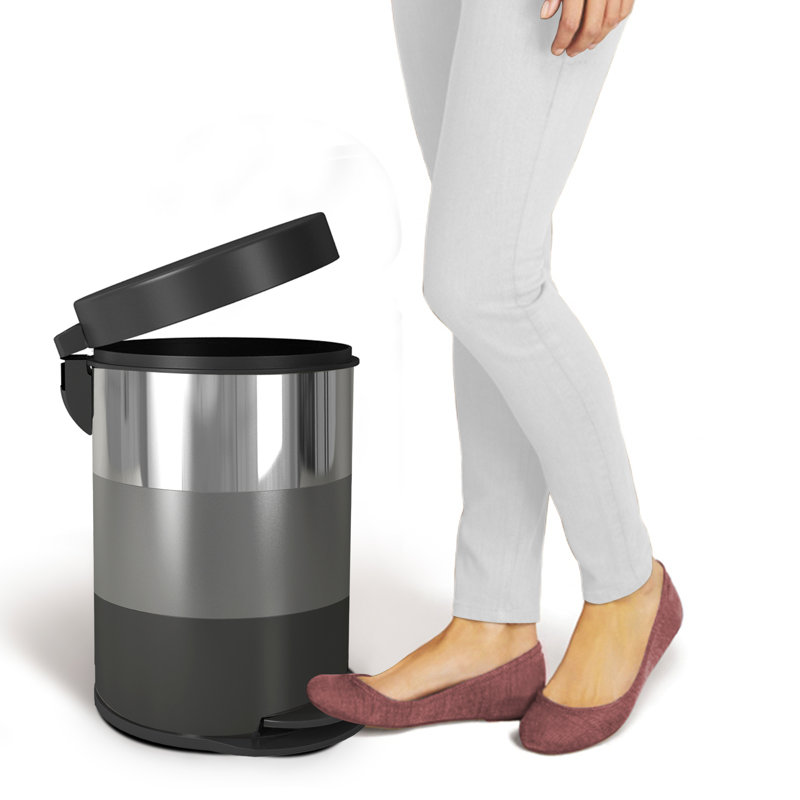 Poubelle à pédale en acier inoxydable 1,32 gallons
