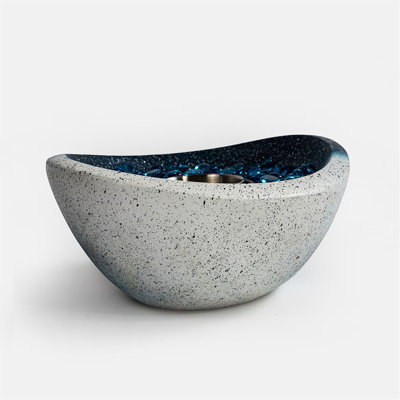Claryce Bowfront Concrete Ethanol Smokeless Fire Pit