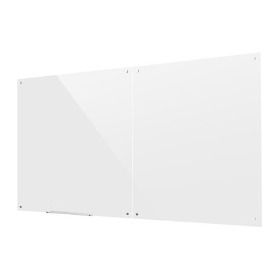 Ensemble de 2 panneaux effaçables à sec en verre, 47,2 x 47,2 po, tableau blanc magnétique noir, fixation murale, sans cadre, verre trempé durable, comprend des marqueurs, des aimants et une gomme, idéal pour le bureau, la salle de classe ou la maison