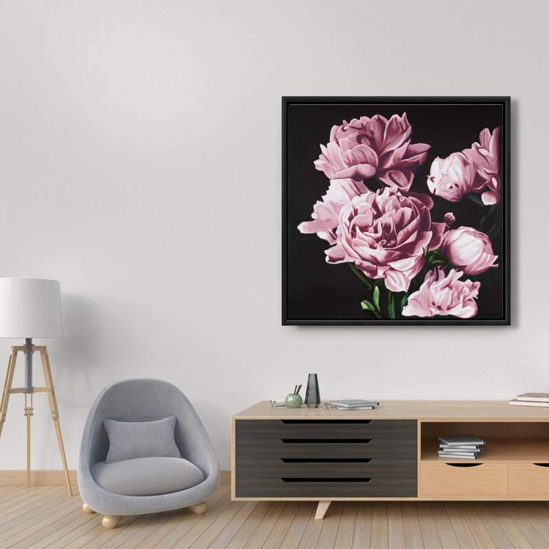 "Pivoines roses" sur toile