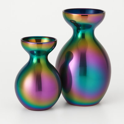 Irisidescent Vases Set Of 2