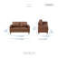 Ussery 54" Modern Loveseat with Faux Leather, Pocket Coils, Faux Wood Feet-105864614