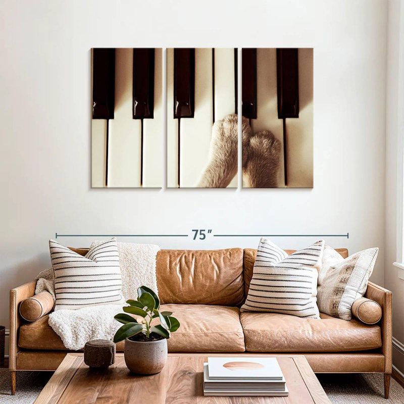 Abarca Paws On Piano, 36" H x 57" W