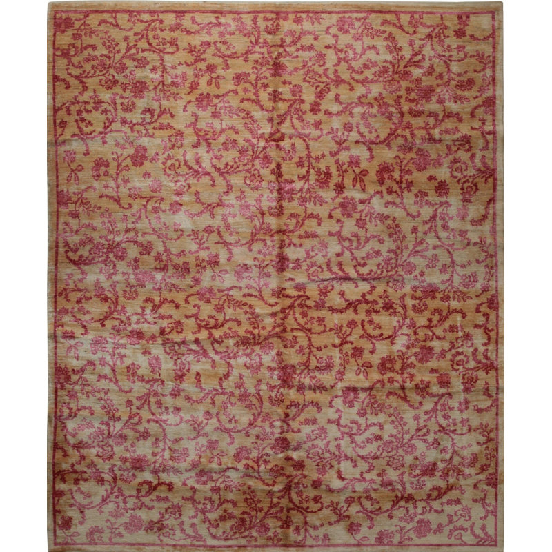 8x10 Red Hand-Knotted Wool Floral Tapestry Classic Traditional Modern Contemporary Carpet Rug