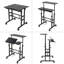 Bureau d'ordinateur mobile avec 2 bureaux inclinables