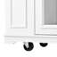 Îlot de cuisine mobile de 54 po avec porte vitrée, prise de courant et tablettes ouvertes, chariot de cuisine roulant avec porte-serviettes, support à épices et porte-couteaux, table de préparation fonctionnelle pour la cuisine, la salle à manger