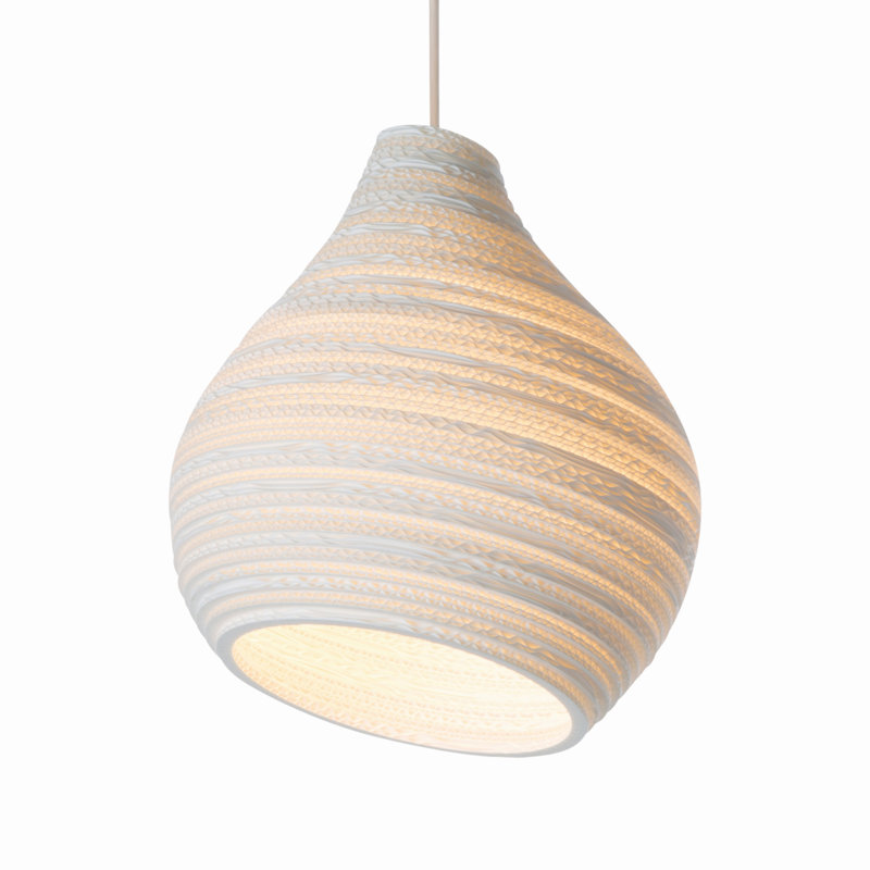 Scraplights Organic Hive Recycled Cardboard Pendant Light, White, 14" H x 12" W x 12" D