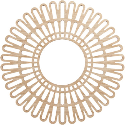 Médaillon de plafond ajouré en bois d'aulne 32 po x 11 7/8 po x T 1/4 po