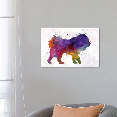 Tibetan Mastiff In Watercolour by Paul Rommer - Wrapped Canvas Painting