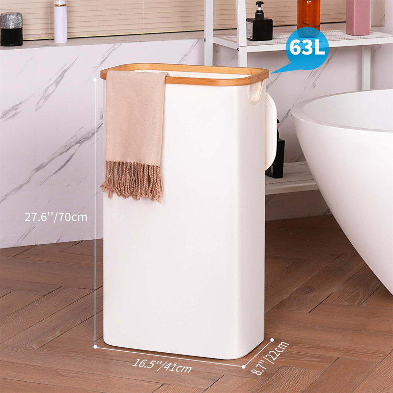 Bhargava Laundry Hamper with Handles, 70 x 41 x 22, White