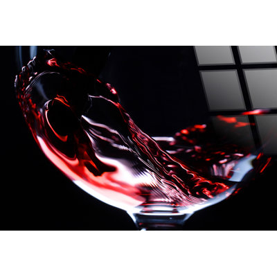 Crimson Pour - 40" x 60" - Tempered Glass