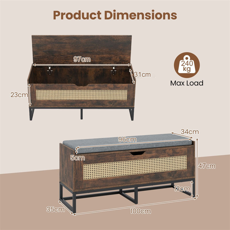 16 - Pair Shoe Storage Box, Rustic Brown