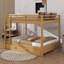 Lit superposé en bois avec échelle et lit gigogne extensible Queen-Over-Queen-2111635421
