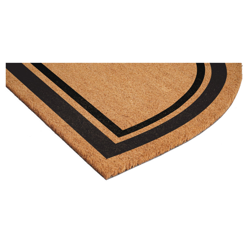 Paillasson demi-cercle à bordure noire , 17 po x 29 po