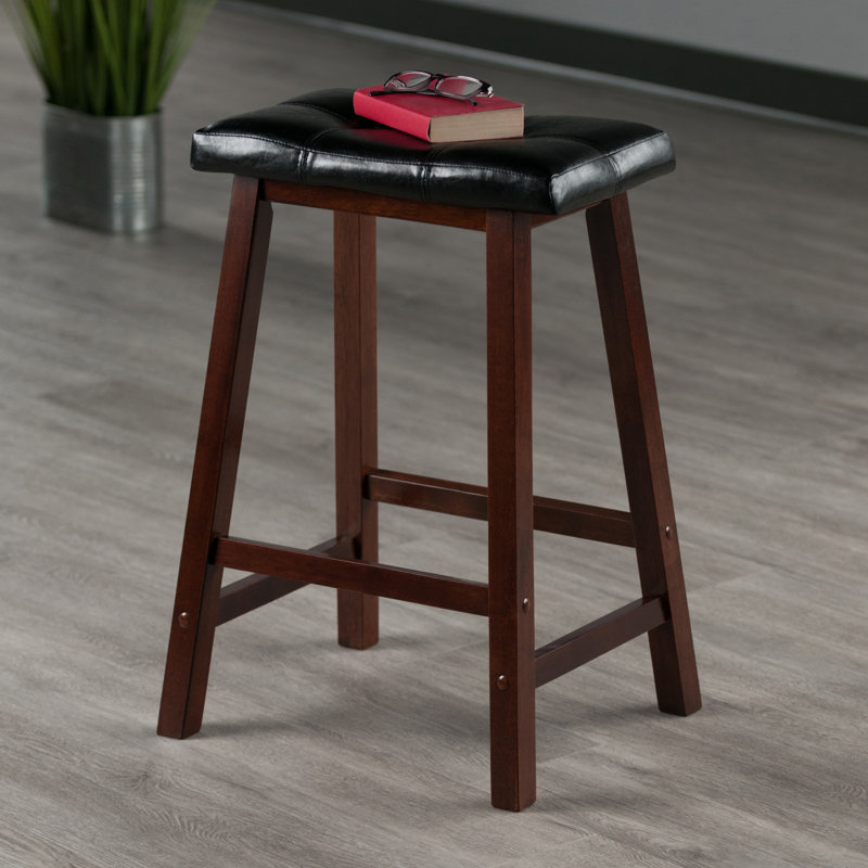 Upholstered Counter Stool with Solid Wood Frame, Counter Stool (24.8" Seat Height)