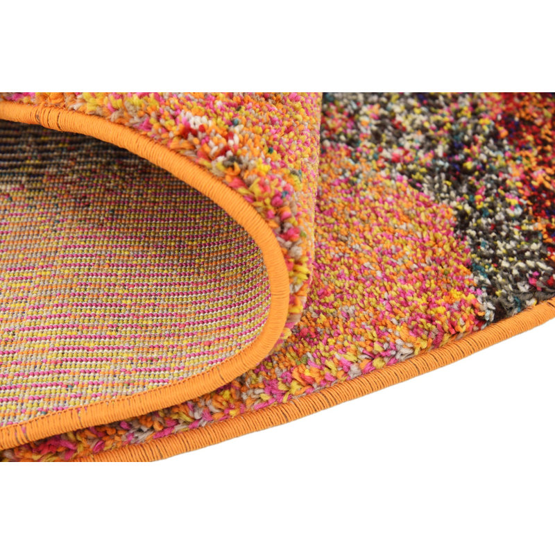 Eddins Orange Area Rug, Round 4'1"