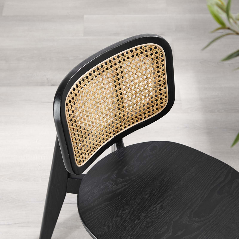 Modway Habitat Wood Dining Side Chair, Black