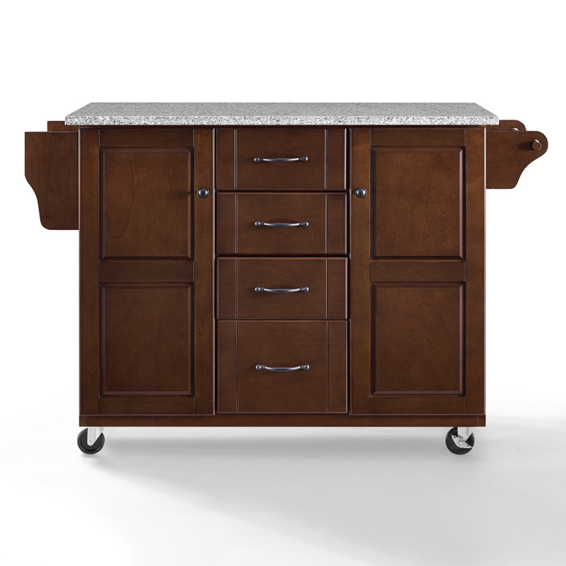 Chariot de cuisine avec plateau en granite 51,5 po Sammie, Gris granite