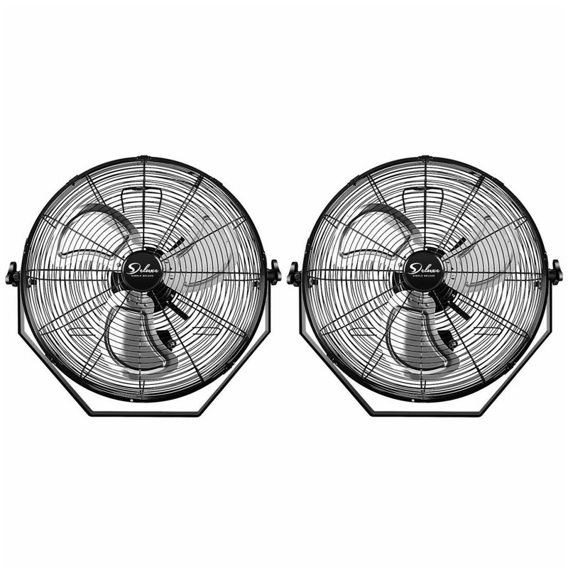 Ventilateur mural industriel en métal à 3 vitesses Simple Deluxe, H 18 po x l 18 po x P 10 po