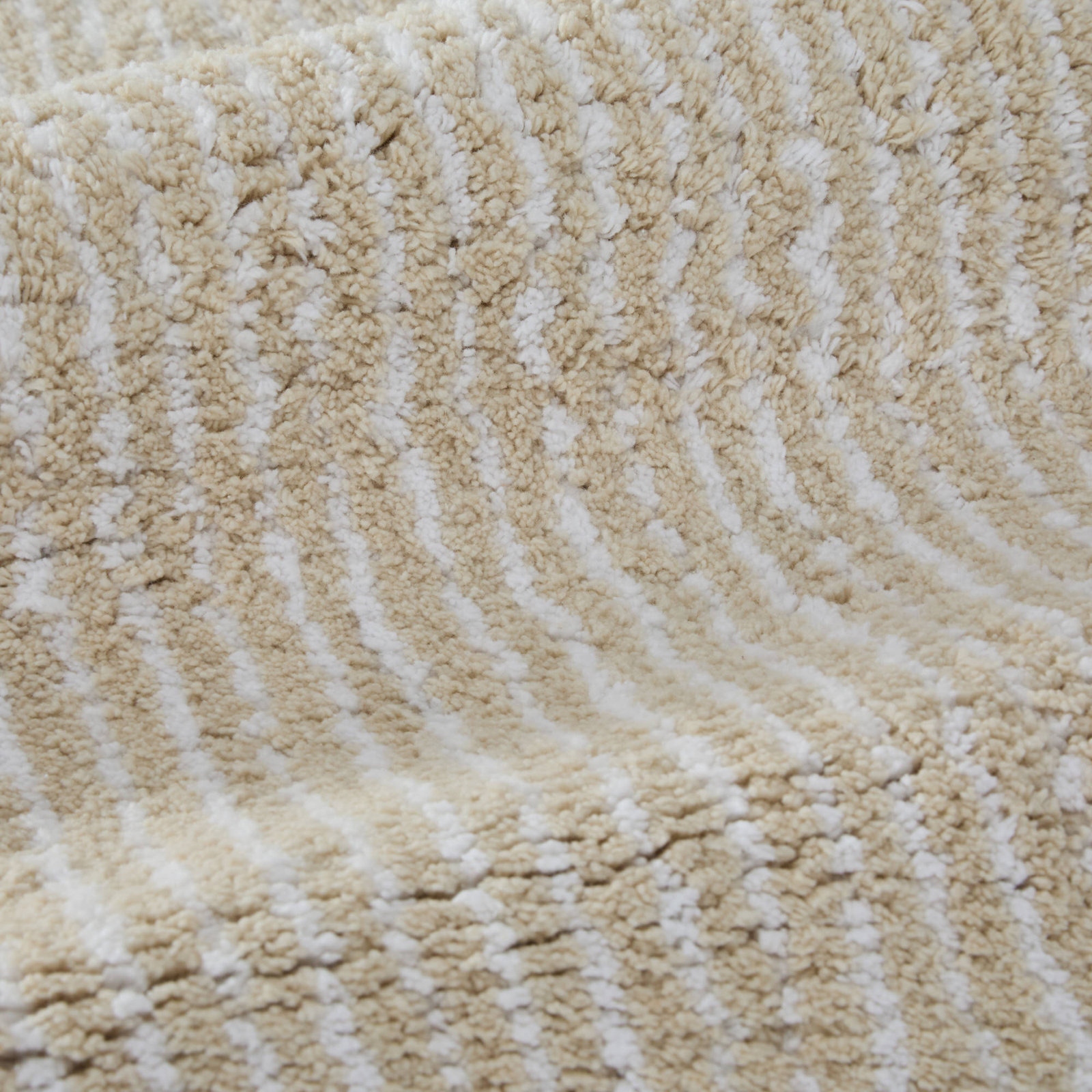 Pinstripe Cotton Bath Mat, Natural, 34 in x 21 in