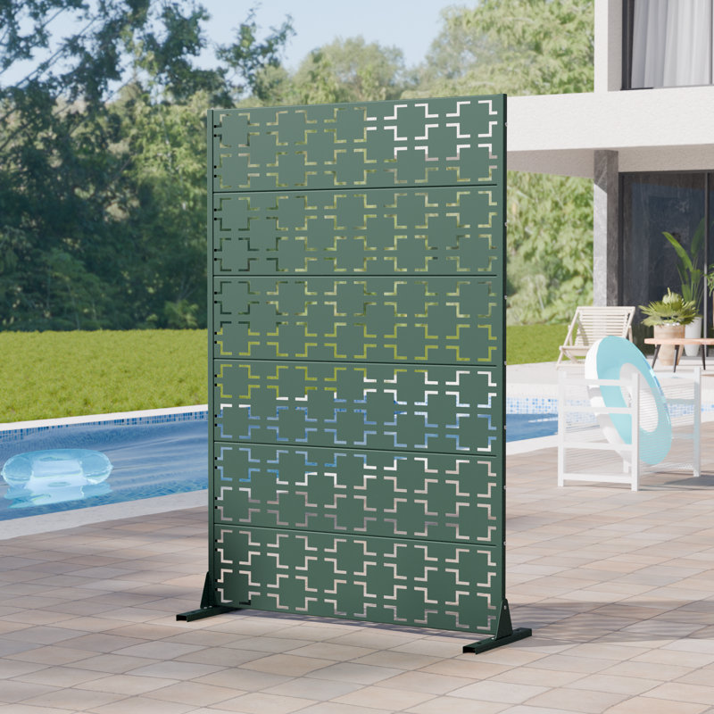 Paravents d'extérieur en métal Wild 72 x 47 pouces Wild, 72 po H x 47 po L x 16 po P, Vert foncé