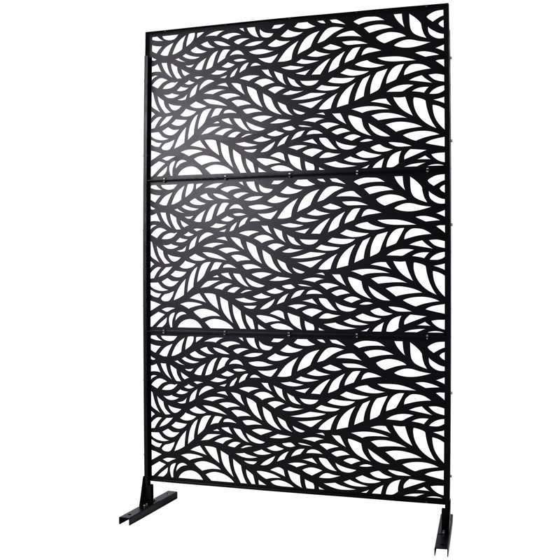 Écran d'intimité extérieur et intérieur H 76 po x l 48 po, Noir