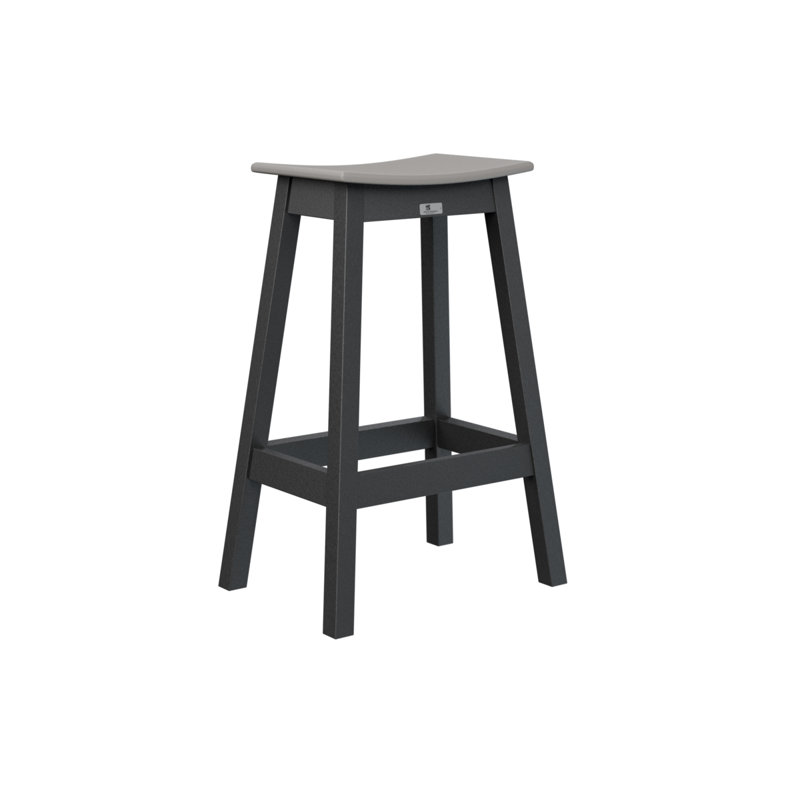 Outdoor Bar Stool, Black, Light Gray