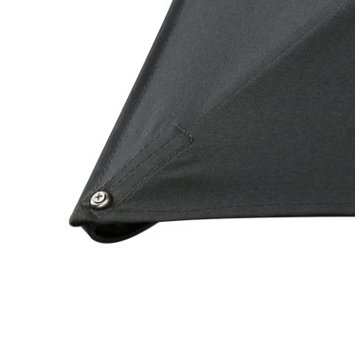 Parasol de patio décalé de 10 pi en gris, rotation à 360 degrés et inclinaison, carré, base en aluminium pour sports de plein air gris - rotation à 360 degrés, disque