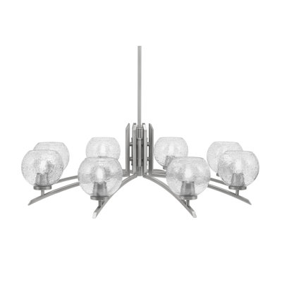 Kurve Light Chandelier With 5.75" Smoke Bubble Glass