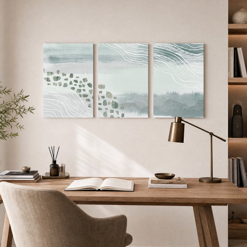 Art mural sur toile Mute Green, 36"H x 24"W x 3pcs